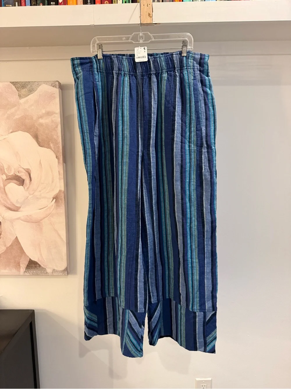 Free people Blue Striped Womens cotton pants